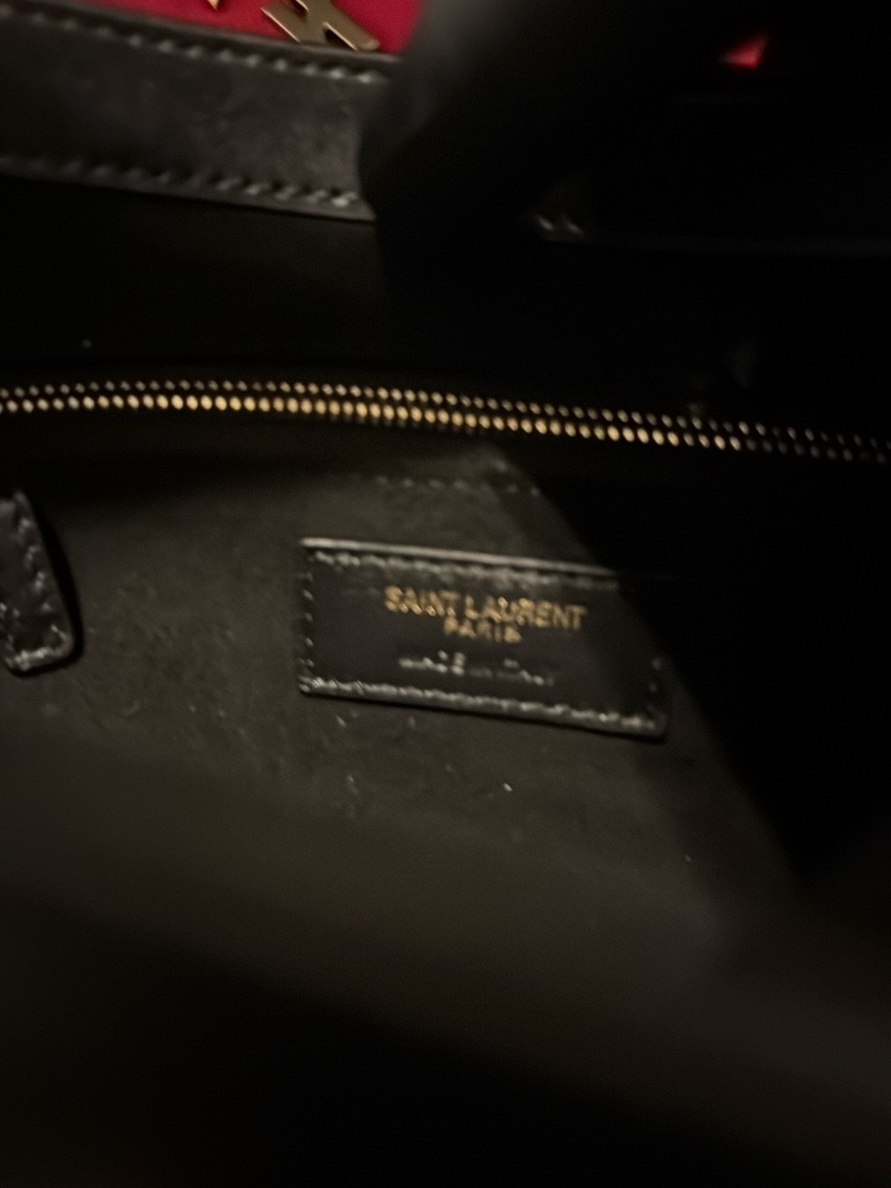 Saint Laurent Black Leather Shoulder Bag with Gold YSL Hardware - Picture 5 of 6